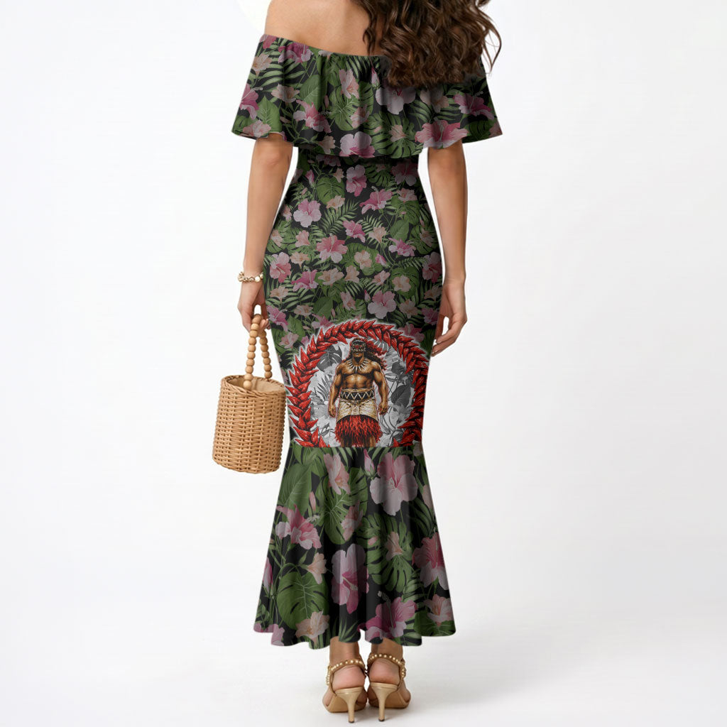 Samoa Aiga Polynesian Mermaid Dress Tropical Floral Hibiscus Pattern Island Heritage