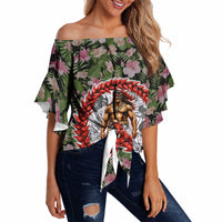 Samoa Aiga Polynesian Off Shoulder Wrap Waist Top Tropical Floral Hibiscus Pattern Island Heritage