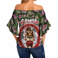 Samoa Aiga Polynesian Off Shoulder Wrap Waist Top Tropical Floral Hibiscus Pattern Island Heritage
