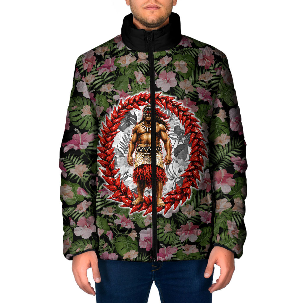 Samoa Aiga Polynesian Padded Jacket Tropical Floral Hibiscus Pattern Island Heritage