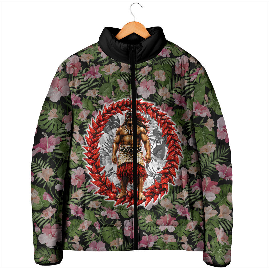 Samoa Aiga Polynesian Padded Jacket Tropical Floral Hibiscus Pattern Island Heritage
