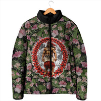 Samoa Aiga Polynesian Padded Jacket Tropical Floral Hibiscus Pattern Island Heritage
