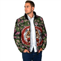 Samoa Aiga Polynesian Padded Jacket Tropical Floral Hibiscus Pattern Island Heritage