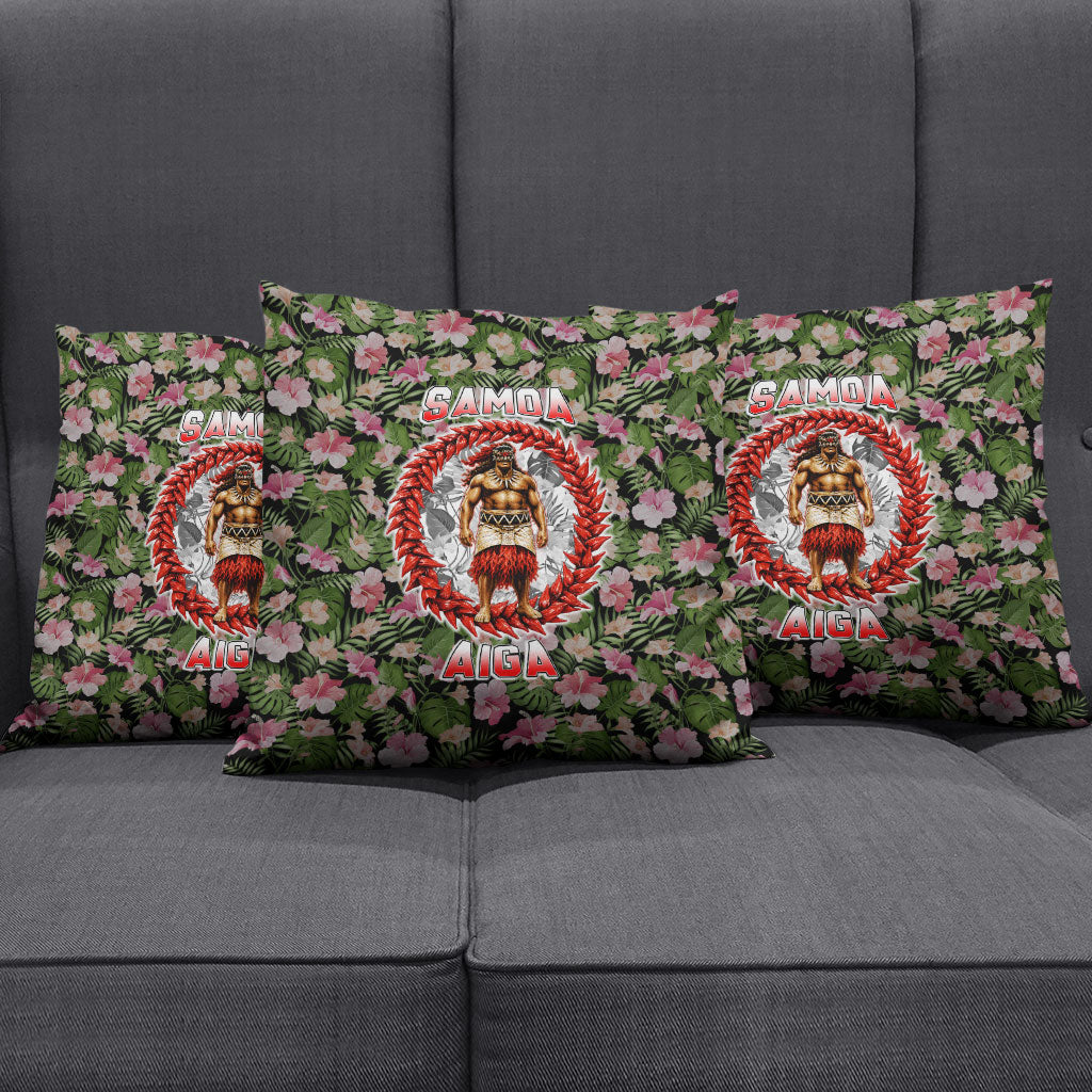 Samoa Aiga Polynesian Pillow Cover Tropical Floral Hibiscus Pattern Island Heritage