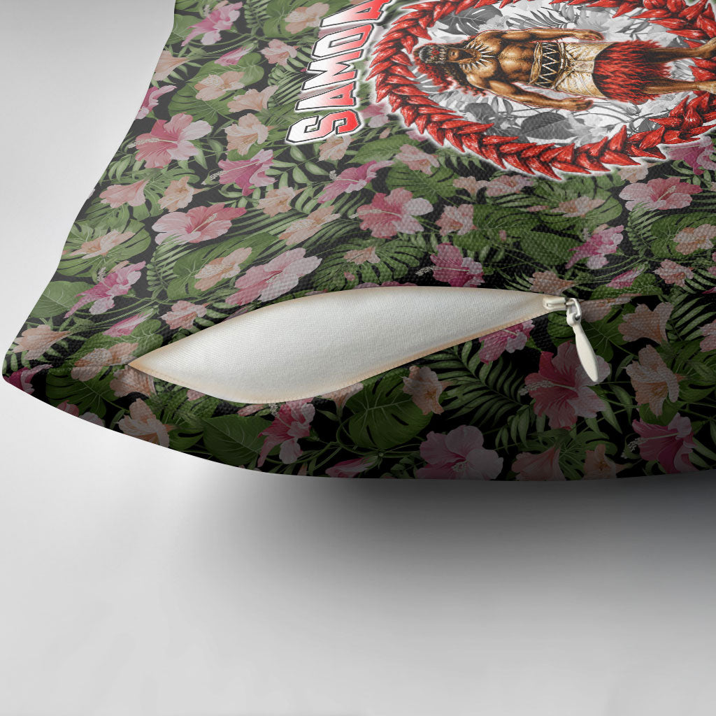 Samoa Aiga Polynesian Pillow Cover Tropical Floral Hibiscus Pattern Island Heritage