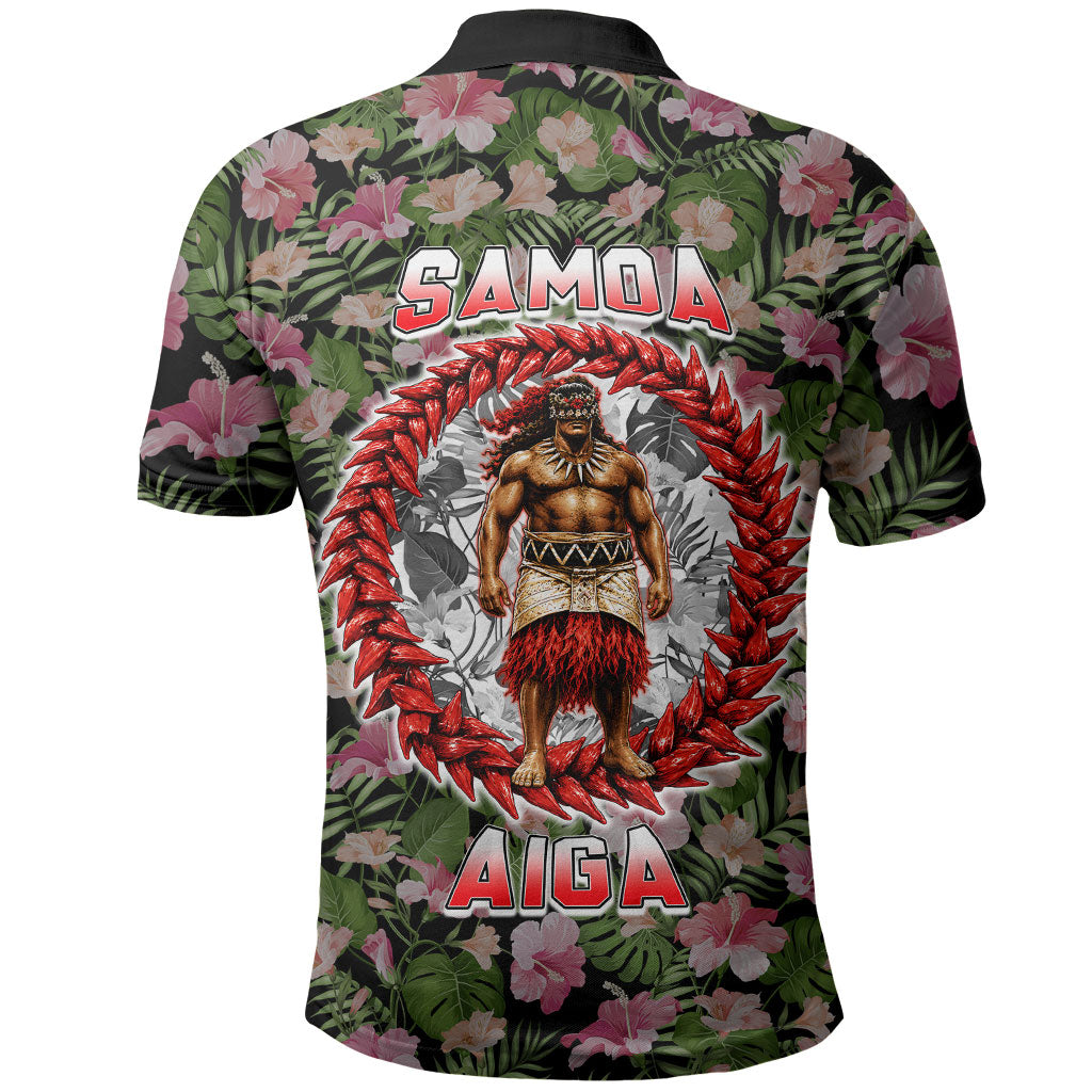 Samoa Aiga Polynesian Polo Shirt Tropical Floral Hibiscus Pattern Island Heritage