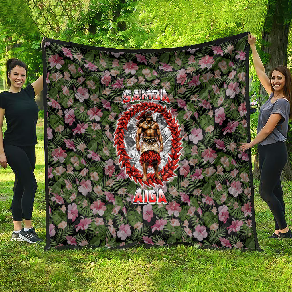 Samoa Aiga Polynesian Quilt Tropical Floral Hibiscus Pattern Island Heritage