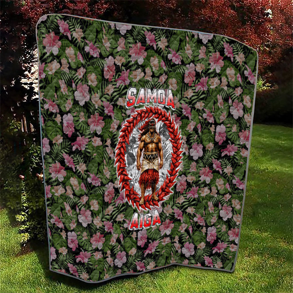 Samoa Aiga Polynesian Quilt Tropical Floral Hibiscus Pattern Island Heritage