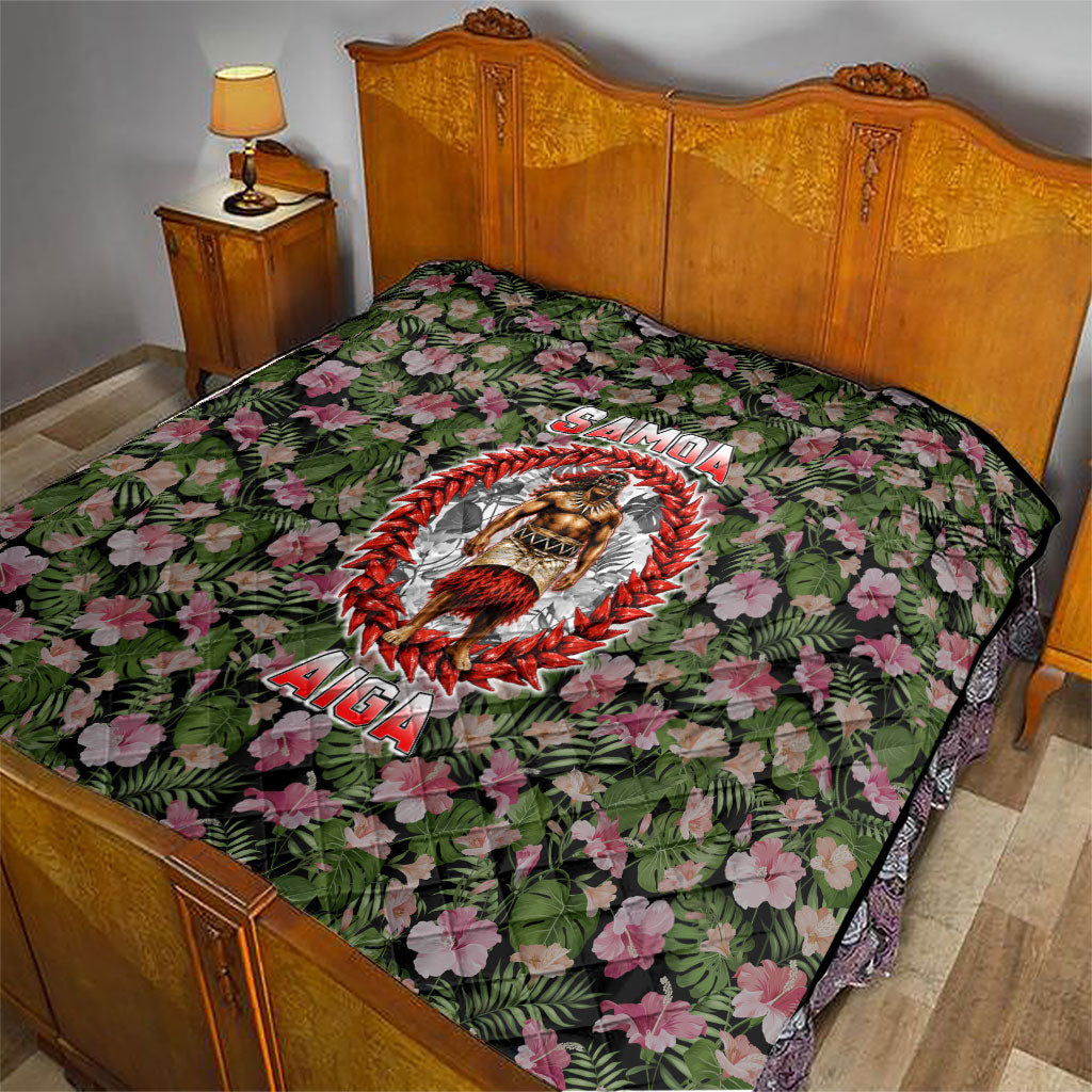 Samoa Aiga Polynesian Quilt Tropical Floral Hibiscus Pattern Island Heritage
