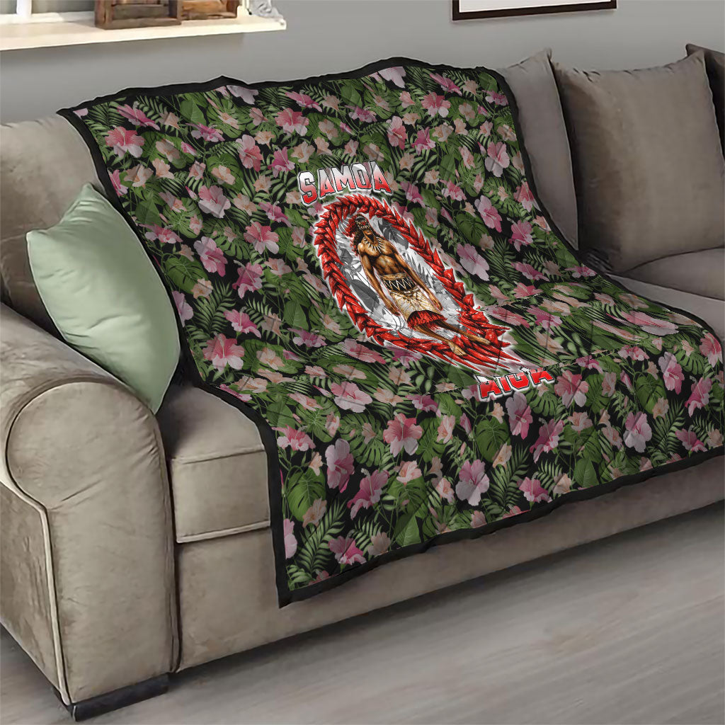 Samoa Aiga Polynesian Quilt Tropical Floral Hibiscus Pattern Island Heritage