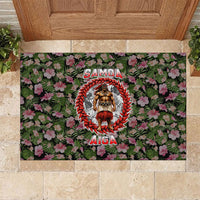 Samoa Aiga Polynesian Rubber Doormat Tropical Floral Hibiscus Pattern Island Heritage