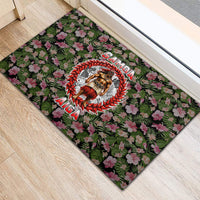 Samoa Aiga Polynesian Rubber Doormat Tropical Floral Hibiscus Pattern Island Heritage