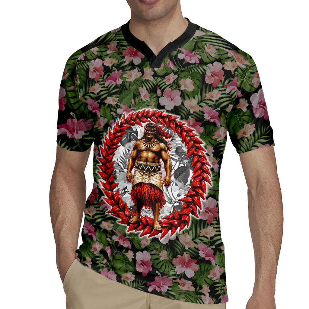 Samoa Aiga Polynesian Rugby Jersey Tropical Floral Hibiscus Pattern Island Heritage