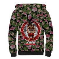 Samoa Aiga Polynesian Sherpa Hoodie Tropical Floral Hibiscus Pattern Island Heritage