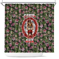 Samoa Aiga Polynesian Shower Curtain Tropical Floral Hibiscus Pattern Island Heritage
