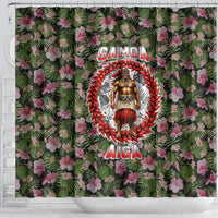 Samoa Aiga Polynesian Shower Curtain Tropical Floral Hibiscus Pattern Island Heritage