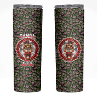 Samoa Aiga Polynesian Skinny Tumbler Tropical Floral Hibiscus Pattern Island Heritage