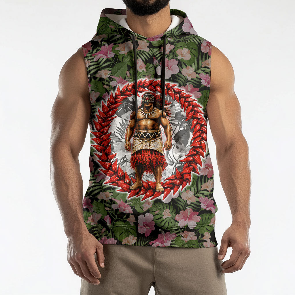 Samoa Aiga Polynesian Sleeveless Hoodie Tropical Floral Hibiscus Pattern Island Heritage