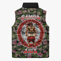 Samoa Aiga Polynesian Sleeveless Puffer Jacket Tropical Floral Hibiscus Pattern Island Heritage