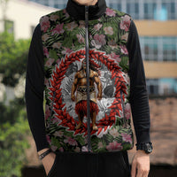 Samoa Aiga Polynesian Sleeveless Puffer Jacket Tropical Floral Hibiscus Pattern Island Heritage
