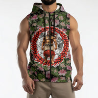Samoa Aiga Polynesian Sleeveless Zip Hoodie Tropical Floral Hibiscus Pattern Island Heritage