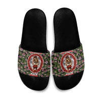 Samoa Aiga Polynesian Slide Sandals Tropical Floral Hibiscus Pattern Island Heritage