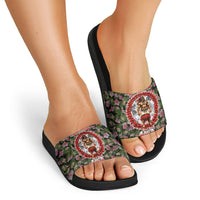 Samoa Aiga Polynesian Slide Sandals Tropical Floral Hibiscus Pattern Island Heritage