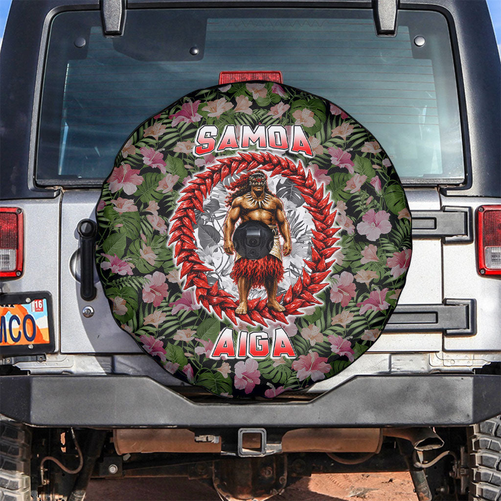 Samoa Aiga Polynesian Spare Tire Cover Tropical Floral Hibiscus Pattern Island Heritage
