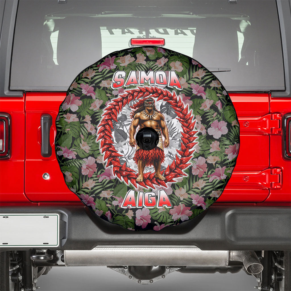 Samoa Aiga Polynesian Spare Tire Cover Tropical Floral Hibiscus Pattern Island Heritage