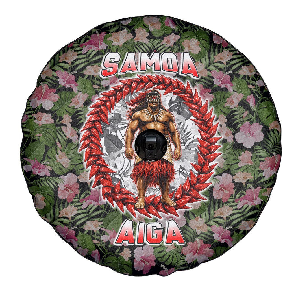 Samoa Aiga Polynesian Spare Tire Cover Tropical Floral Hibiscus Pattern Island Heritage