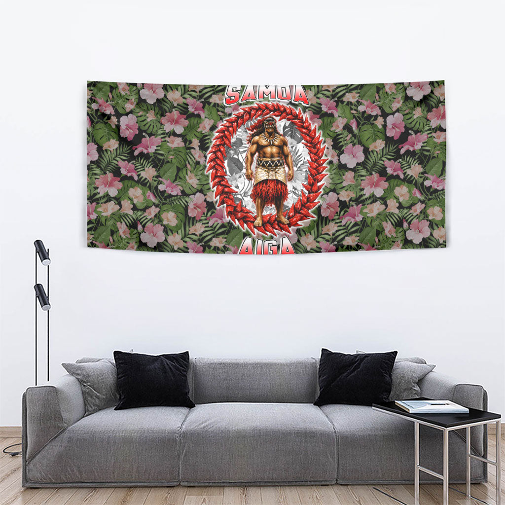 Samoa Aiga Polynesian Tapestry Tropical Floral Hibiscus Pattern Island Heritage