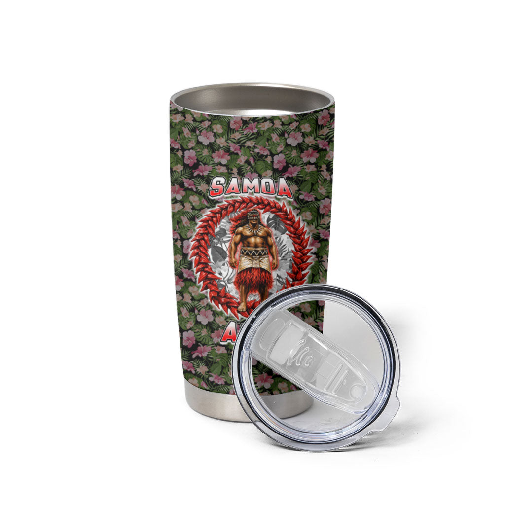 Samoa Aiga Polynesian Tumbler Cup Tropical Floral Hibiscus Pattern Island Heritage