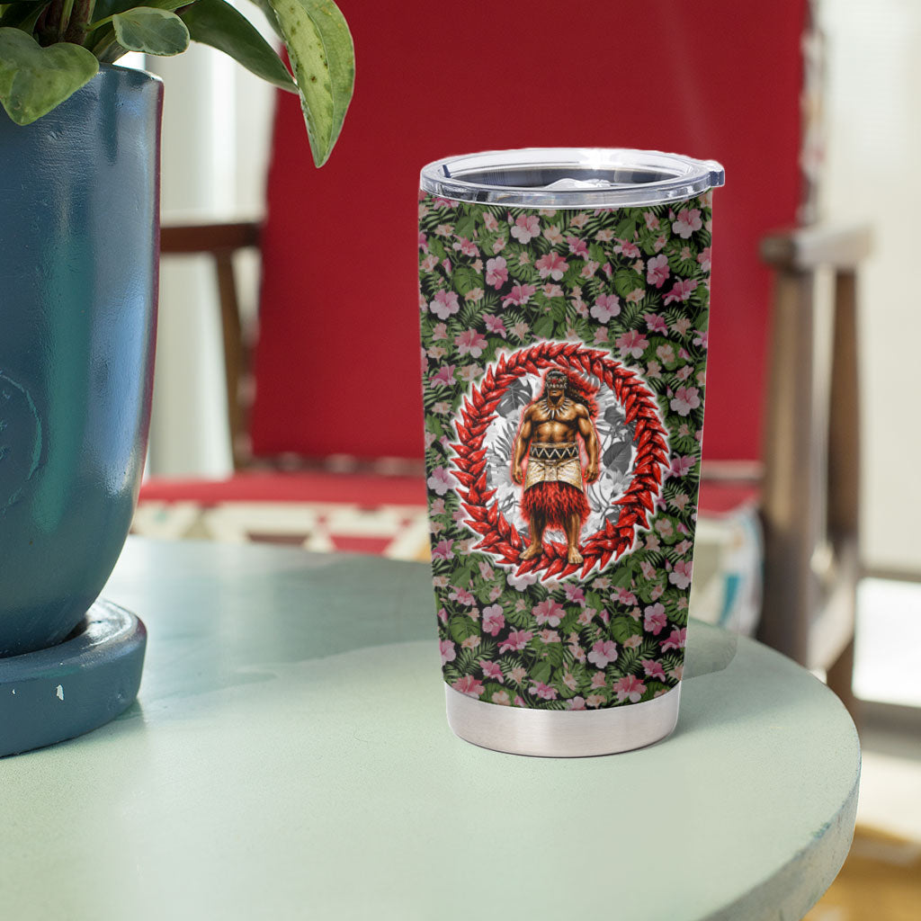 Samoa Aiga Polynesian Tumbler Cup Tropical Floral Hibiscus Pattern Island Heritage