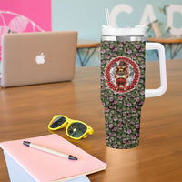 Samoa Aiga Polynesian Tumbler With Handle Tropical Floral Hibiscus Pattern Island Heritage