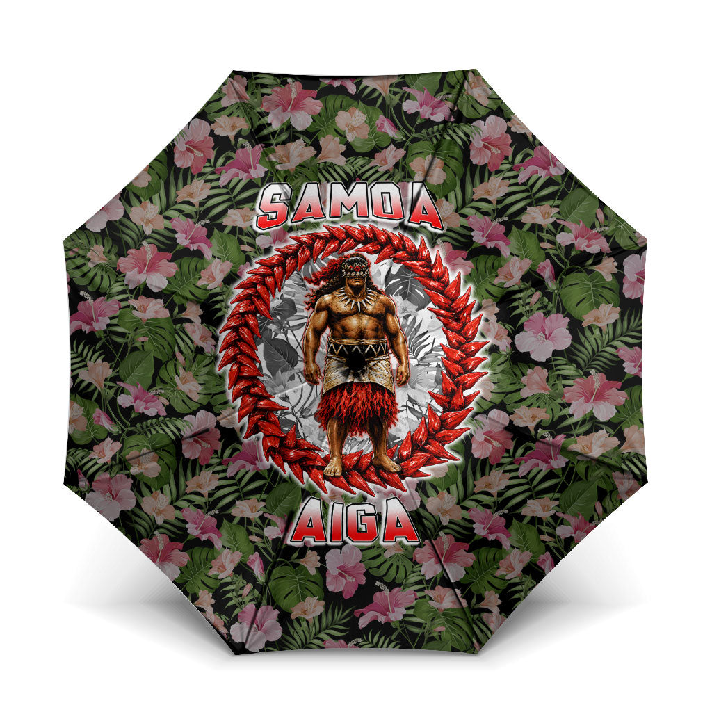 Samoa Aiga Polynesian Umbrella Tropical Floral Hibiscus Pattern Island Heritage