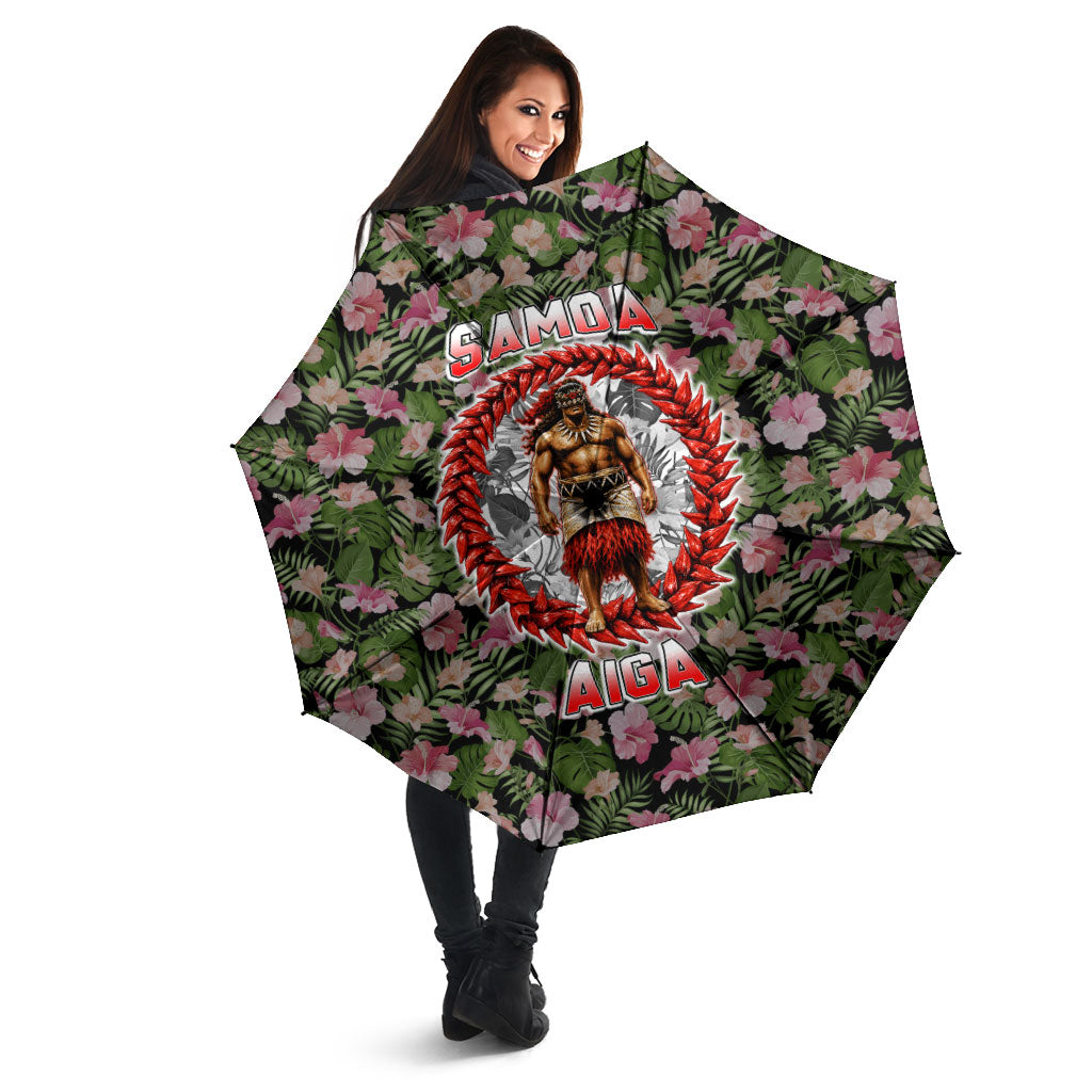 Samoa Aiga Polynesian Umbrella Tropical Floral Hibiscus Pattern Island Heritage