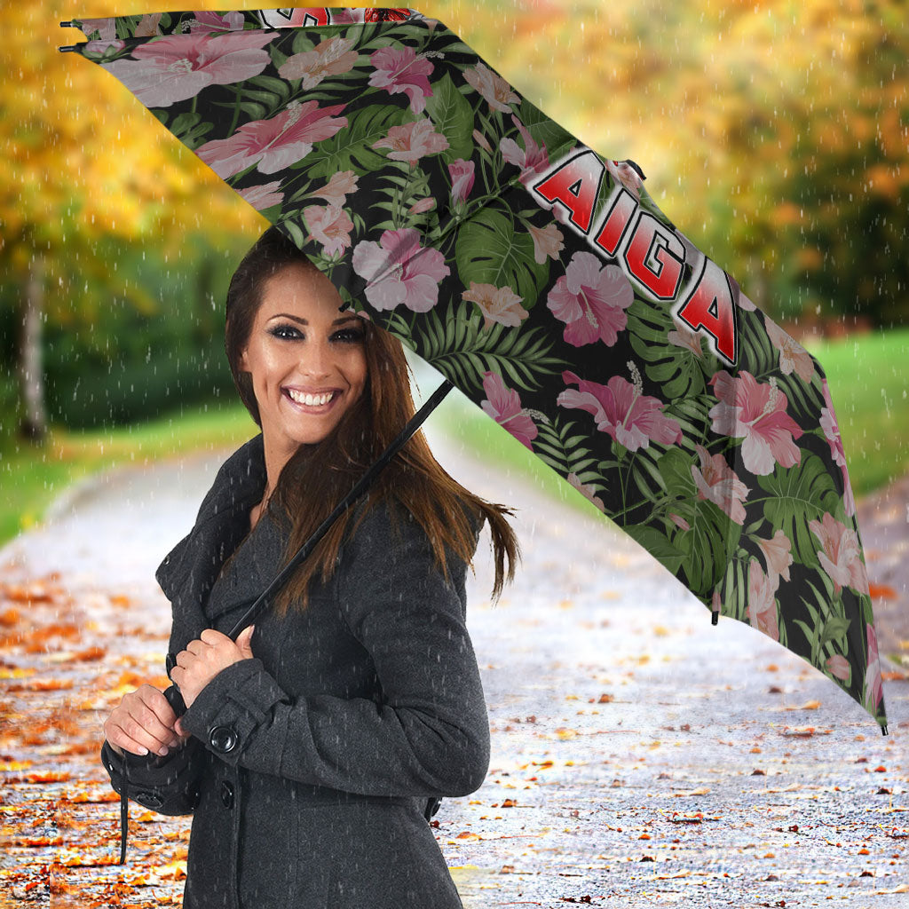 Samoa Aiga Polynesian Umbrella Tropical Floral Hibiscus Pattern Island Heritage