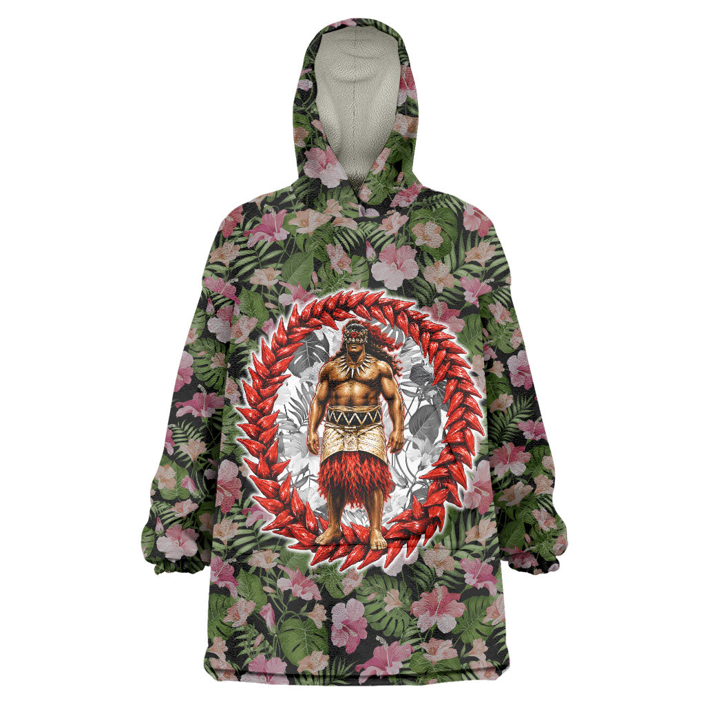 Samoa Aiga Polynesian Wearable Blanket Hoodie Tropical Floral Hibiscus Pattern Island Heritage