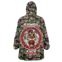 Samoa Aiga Polynesian Wearable Blanket Hoodie Tropical Floral Hibiscus Pattern Island Heritage