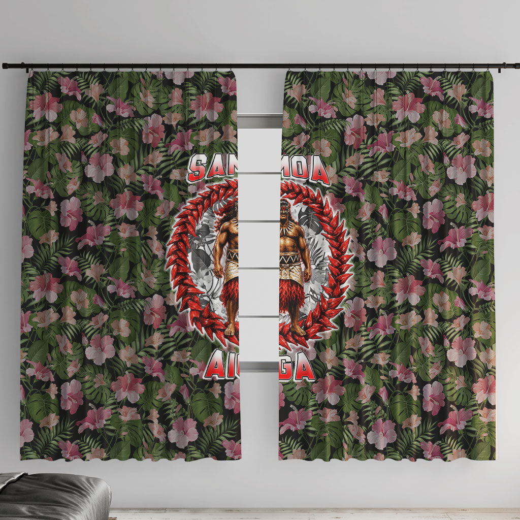 Samoa Aiga Polynesian Window Curtain Tropical Floral Hibiscus Pattern Island Heritage