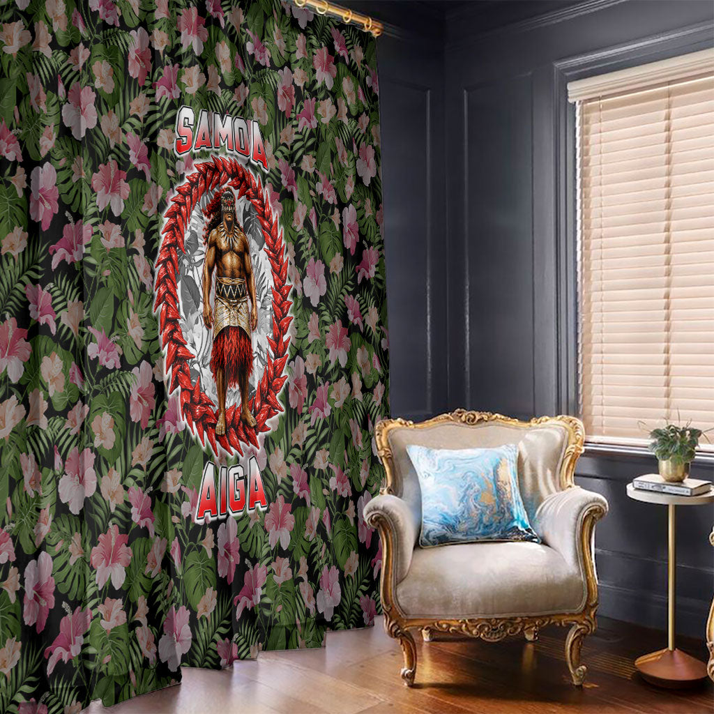 Samoa Aiga Polynesian Window Curtain Tropical Floral Hibiscus Pattern Island Heritage