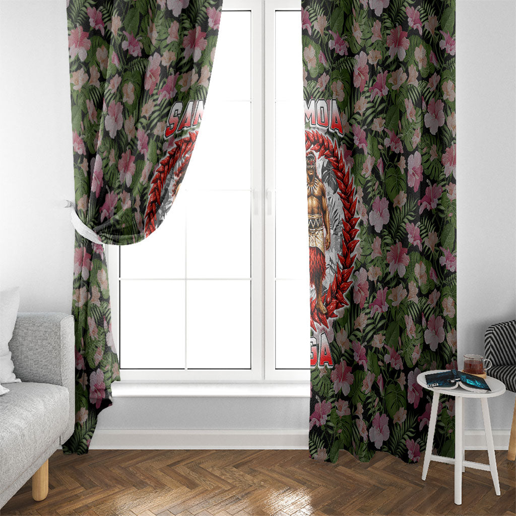 Samoa Aiga Polynesian Window Curtain Tropical Floral Hibiscus Pattern Island Heritage
