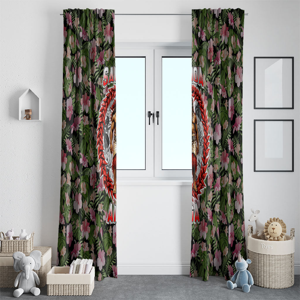 Samoa Aiga Polynesian Window Curtain Tropical Floral Hibiscus Pattern Island Heritage