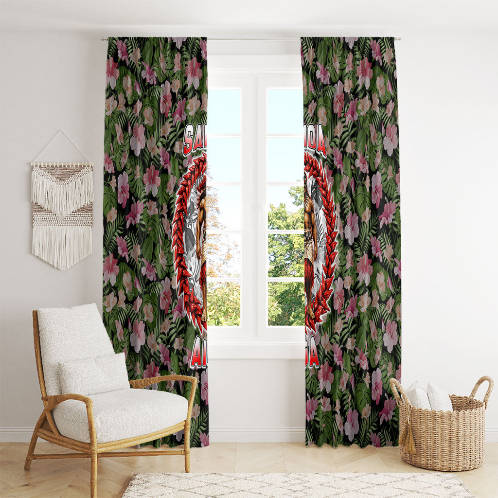 Samoa Aiga Polynesian Window Curtain Tropical Floral Hibiscus Pattern Island Heritage