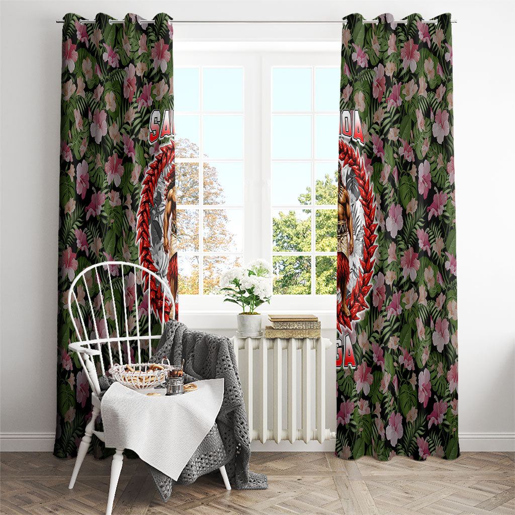 Samoa Aiga Polynesian Window Curtain Tropical Floral Hibiscus Pattern Island Heritage