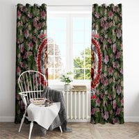 Samoa Aiga Polynesian Window Curtain Tropical Floral Hibiscus Pattern Island Heritage