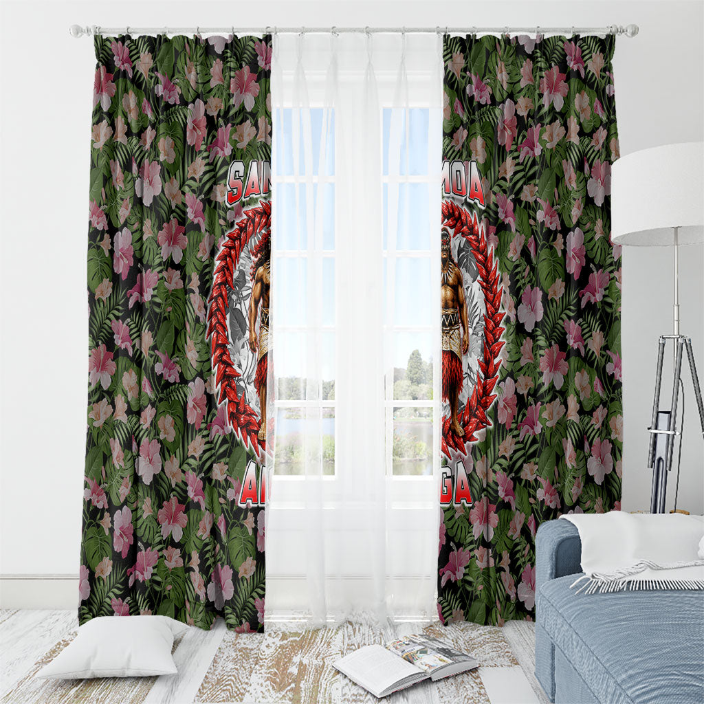 Samoa Aiga Polynesian Window Curtain Tropical Floral Hibiscus Pattern Island Heritage