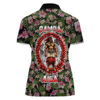 Samoa Aiga Polynesian Women Polo Shirt Tropical Floral Hibiscus Pattern Island Heritage
