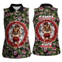 Samoa Aiga Polynesian Women Sleeveless Polo Shirt Tropical Floral Hibiscus Pattern Island Heritage