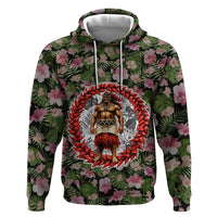 Samoa Aiga Polynesian Zip Hoodie Tropical Floral Hibiscus Pattern Island Heritage